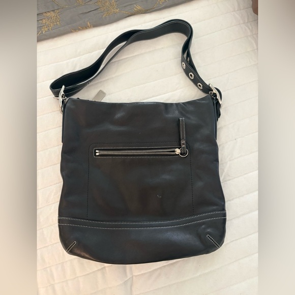 Coach 1414 Black Shoulder/Crossbody Leather Bag with Adjustable Strap - Picture 7 of 11